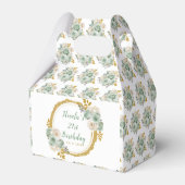 Sage Green en Gold Elegant Bloemen Verjaardag Bedankdoosjes (Achterkant)