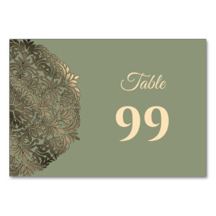 Sage Green en Gold Wedding Elegante Luxe Kaart