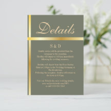Sage Green en Golden Wedding Enclosure Kaart
