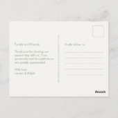 Sage Green en Ivory Non-Photo Dank u Briefkaart (Achterkant)