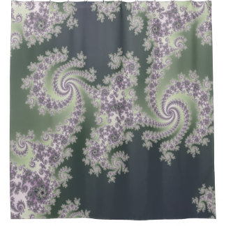 Sage Green en Lavender Mandelbrot Shower Curtain Douchegordijn