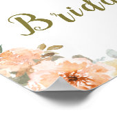 Sage Green en Peach Bloemenpompoenen Vrijgezellenf Poster (Hoek)