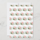Sage Green en Pink Floral verjaardagsfeestje Kaart (Achterkant)