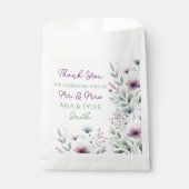 Sage Green en Plum Paarse botanische bruiloft Bedankzakje (Voorkant)