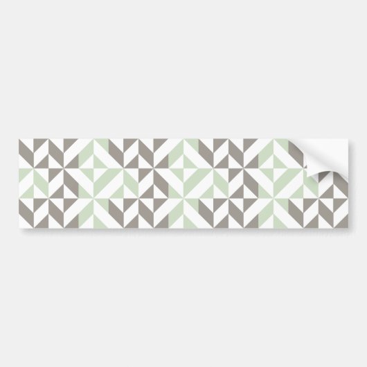 Sage Green en Silver Geometric Deco Cube Pattern Bumpersticker (Voorkant)