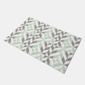 Sage Green en Silver Geometric ZigZag Deurmat (Schuin)