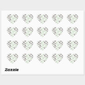 Sage Green en Silver Geometric ZigZag Hart Sticker (Vel)