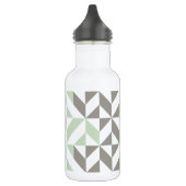 Sage Green en Silver Geometric ZigZag Waterfles (Links)