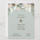 Sage Green en Vanilla Cream Wedding Kaart (Achterkant)