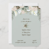 Sage Green en Vanilla Cream Wedding Kaart (Achterkant)