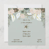 Sage Green en Vanilla Cream Wedding Kaart (Achterkant)