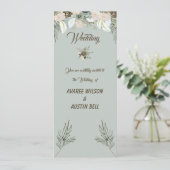Sage Green en Vanilla Cream Wedding Kaart (Staand voorkant)