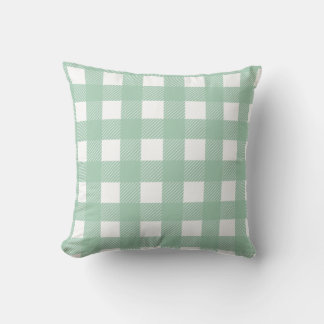 Sage Green en White Buffalo Checks geplakt Kussen