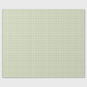 Sage Green en White Gingham Cadeaupapier (Vlak)
