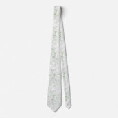 Sage Green en White Marked Abstract Stropdas (Voorkant)