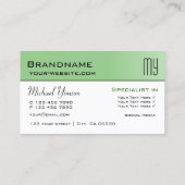 Sage Green en White met Initialen Professional Visitekaartje (Achterkant)