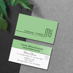 Sage Green en White met Monogram Professional Visitekaartje