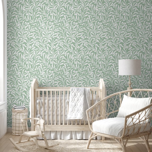 Sage Green en White Willow Bough Behang (Kinderen)