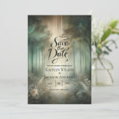 Sage Green Enchanted Forest Radiance Save The Date (Staand voorkant)