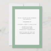 Sage Green Enfin Faire-part de graduation photo (Dos)