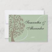 Sage Green et Brown doux Stylisé Eco Tree RSVP (Dos)