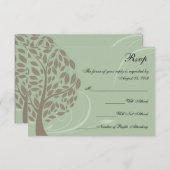 Sage Green et Brown doux Stylisé Eco Tree RSVP (Devant / Derrière)
