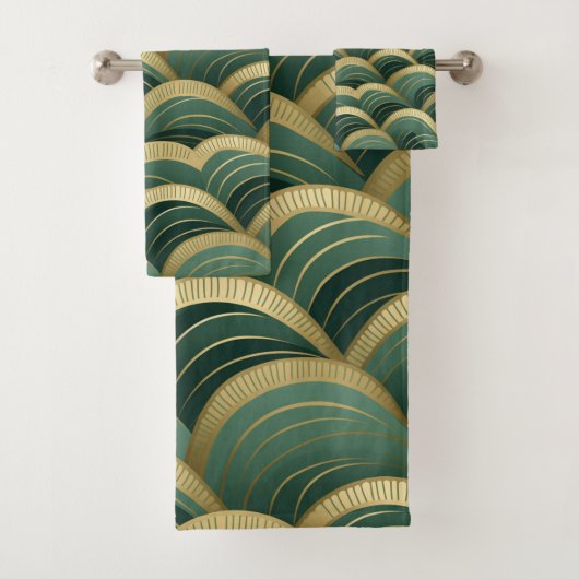 Sage Green et Gold Arches Vagues (En situation)