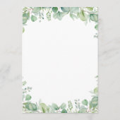 Sage Green Eucalyptus Botanical Wedding PROGRAM Programma (Achterkant)