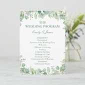 Sage Green Eucalyptus Botanical Wedding PROGRAM Programma (Staand voorkant)