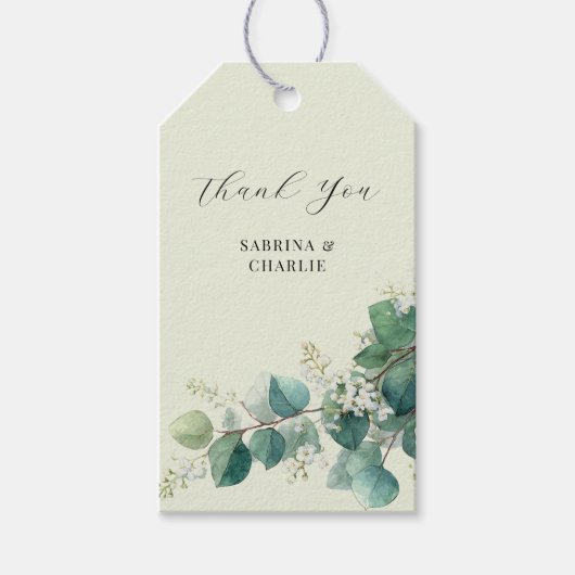 Sage Green Eucalyptus Elegant Foliage Cadeaulabel (Voorkant)