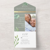 Sage Green Eucalyptus Faire-part de mariage (À l'intérieur)