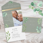 Sage Green Eucalyptus Faire-part de mariage