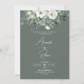 Sage Green Eucalyptus Faire-part de mariage (Devant)