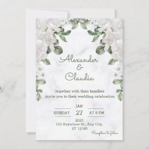 Sage Green Eucalyptus Faire-part de mariage