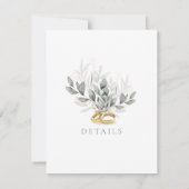 Sage Green Eucalyptus Flat Wedding Details Kaart (Achterkant)