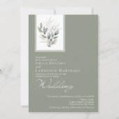 Sage Green Eucalyptus Flat Wedding Invite Kaart (Voorkant)