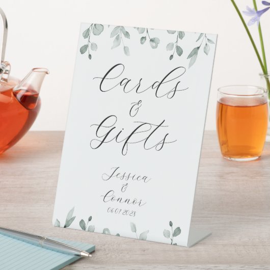 Sage Green Eucalyptus Greenery Kaarten & Gifts Reclamebord Met Voetstuk (Insitu)