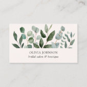 Sage Green Eucalyptus Greenery Leaf Visitekaartje (Voorkant)