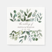 Sage Green Eucalyptus Greenery Leaf Wedding Servet (Voorkant)