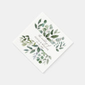 Sage Green Eucalyptus Greenery Leaf Wedding Servet (Hoek)