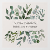 Sage Green Eucalyptus Greenery verlaat de deur Raamsticker (Vel)