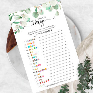 Sage Green Eucalyptus Groene Bruids Emoji Spel Flyer