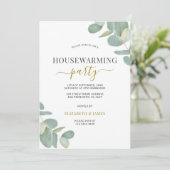 Sage Green Eucalyptus Housewarming Party Kaart (Staand voorkant)