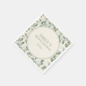 Sage Green Eucalyptus Leaves Cream Vrijgezellenfee Servet (Hoek)