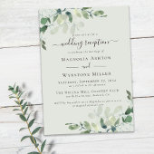 Sage Green Eucalyptus Mariage Réception Invitation