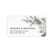 Sage Green Eucalyptus Minimalist Botanical Weddens Etiket (Voorkant)