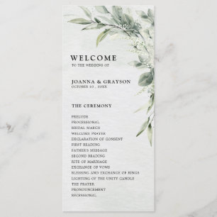 Sage Green Eucalyptus Minimalist Botanical Weddens Programma