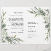 Sage Green Eucalyptus Programme de mariage minimal (Devant)