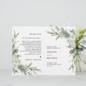 Sage Green Eucalyptus Programme de mariage minimal (Debout devant)