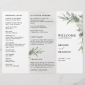 Sage Green Eucalyptus Trfold mariage Programme (Devant)